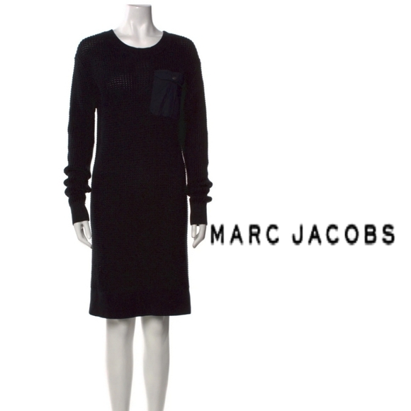 Marc Jacobs Dresses & Skirts - Sale❗️Marc Jacobs Elegant Black Long Sleeve Knit Sweater Dress. M